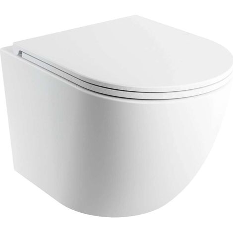 OMNIRES Ottawa Comfort - Wand-WC mit SoftClose-Sitz, Rimless, weiß matt OTTAWASPMWBM (1/3)