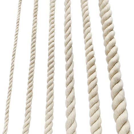 Makramee-Seil, 8 mm x 5 m, beige, geflochtene Baumwolle, für Wanddekoration, Hochzeiten, Gartenarbeit, DIY (1/5)