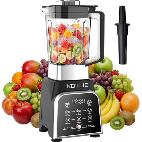 KOTLIE Mixeur blender, 2000W, appareil à smoothie avec bol 2L Idéal pour mixer fruits, légumes et glace au quotidien pour boissons, purées et sauces. (1/5)
