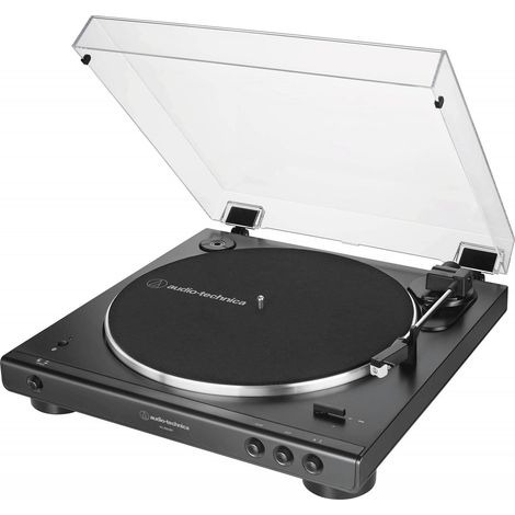 Platine vinyle automatique Bluetooth – Entraînement par courroie – Compatible avec récepteurs sans fil – Couvercle anti-poussière amovible – Caliber Audio Technology