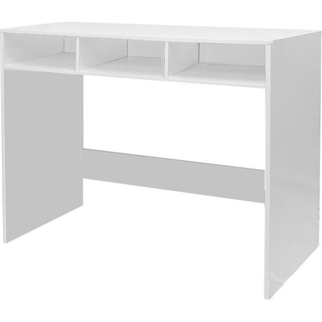 Console d'entrée - JUANIO - 3 cases ouvertes - Blanc - Bois - 102 x 33 x 75 cm (1/4)