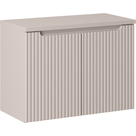 Ensemble Meuble Vasque 2 portes et Plateau L 80 x P 40 x H 59,5 cm - Astral - Beige crème - Livraison gratuite (1/5)