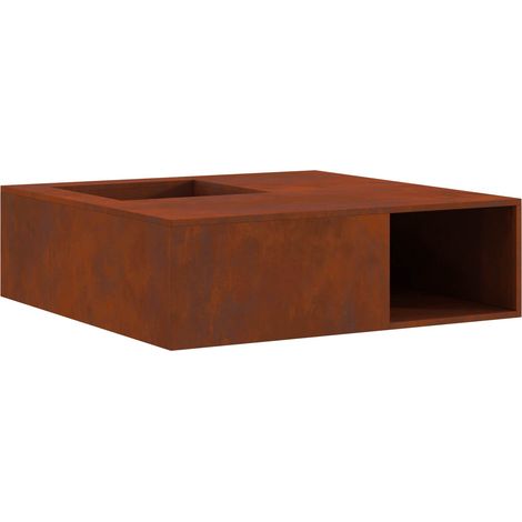 Foyer de cheminée Marron 100 x 100 x 30 cm Acier patiné (1/5)