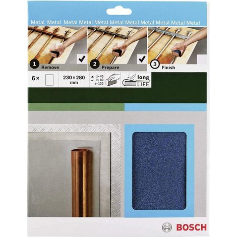 Bosch Accessories 2609256C43 KIT carta abrasiva a mano Dimensione dei grani 40, 80, 120 (L x L) 230 mm x 280 mm 1 KIT