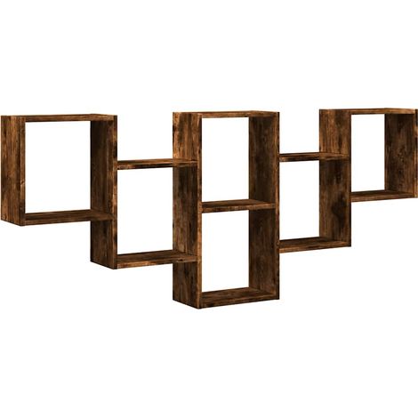 Maison Exclusive - Wandregal Räuchereiche 159x18x66 cm Holzwerkst