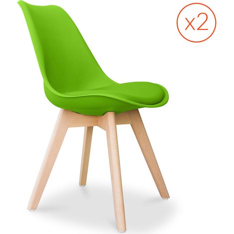 Lotto di 2 Sedie Denisse design scandinavo Verde