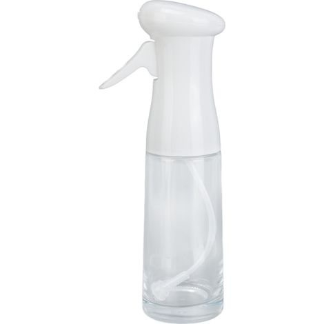 Pulvérisateur d'huile haute pression 300ml - Bouteille de contrôle d'huile pour BBQ, cuisson et friture - Design ergonomique et visuel blanc