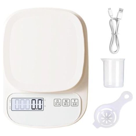 Food Scales, Digital Kitchen Scale, Kitchen Scales with LCD display, High-Precision Digital Coffee and Gram Scale, Waterproof Electronic Weight Scale, 5.91x8.27x1.38 Inches for Meal Preparation (1/5)