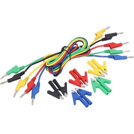 Prüfleitungen-Set Bananenstecker auf Krokodilklemme, Schaltkreis-Prüfdraht-Set 4 mm JT1016 (1/5)