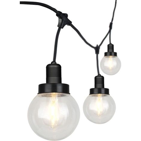 V-TAC VT-720S Led lumière chaîne douille de lampe E27x6pcs porte-lampe globe ampoule 3M noir mat étanche IP65 - SKU 8971 (1/5)