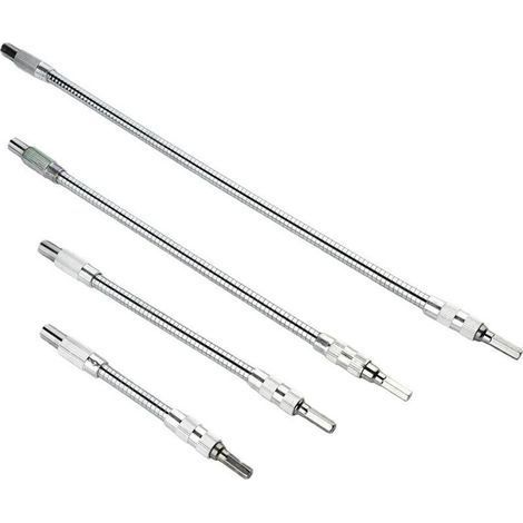 (150/200/300/400 mm) 4 pièces Rallonge flexible Porte-embout pour perceuse, tournevis (1/5)