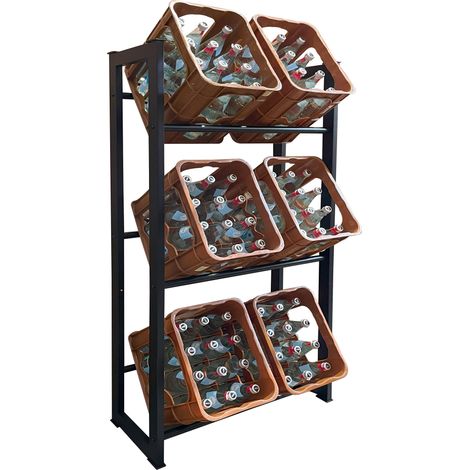 Getränkekistenregal 71x30x140cm für 6 Kästen Getränkekistenhalter Standregal (1/5)