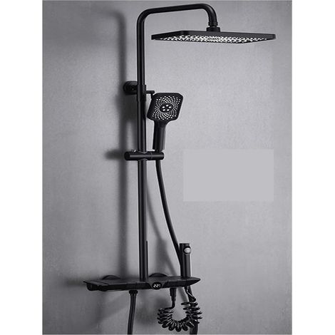 Ensemble de douche mitigeur thermostatique intelli Ensemble de mitigeur bain-douche numérique salle de bain chaud froid thermostatique LED système de douche pluie baignoire montage mural SPA robinets (1/5)