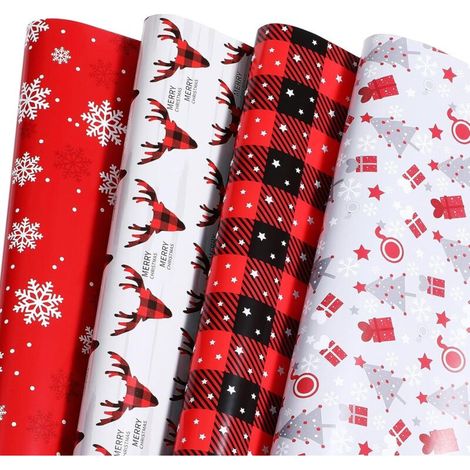 Papier cadeau de Noël, plat, 7 feuilles, 20 x 29 pouces chacune (1/5)