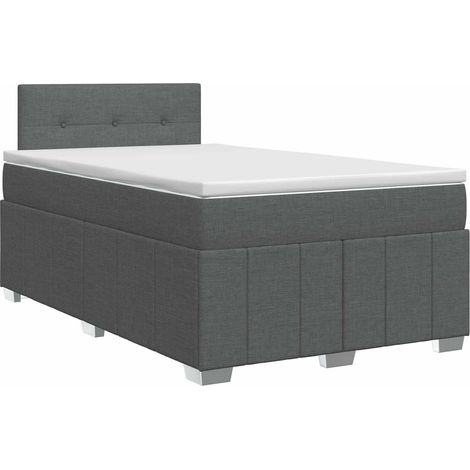 Letto box spring con materasso Grigio Scuro 120 x 190 cm vidaXL (1/5)