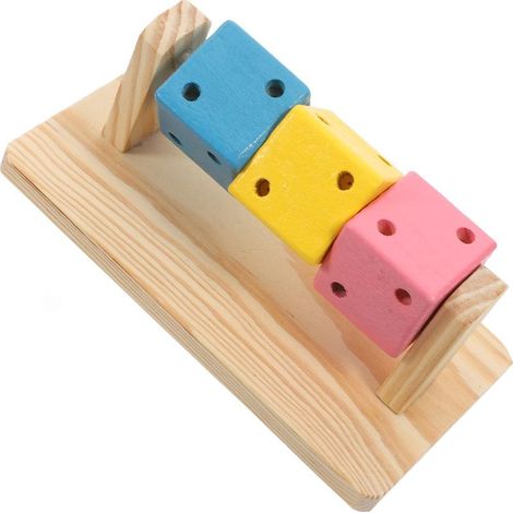 Hamster en Bois Multifonctionnel pour Rongeurs, Accessoire Solide à Mâcher pour Cage, pour Hamsters et Rats, Design Réutilisable et Ludique (1/5)