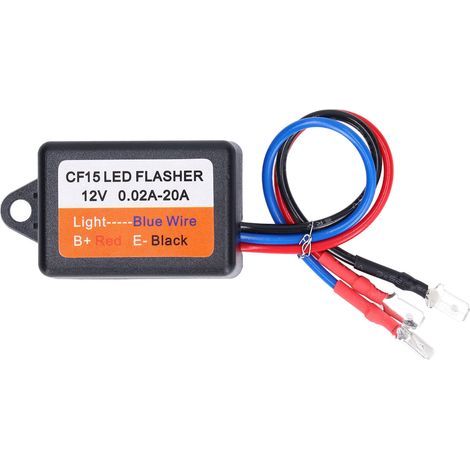 Controlador de luz estroboscópica LED para automóvil - Módulo de intermitentes potente de 0,02-20 A - Relé automotriz para intermitentes - 75 destellos/min - Fácil de instalar (1/5)