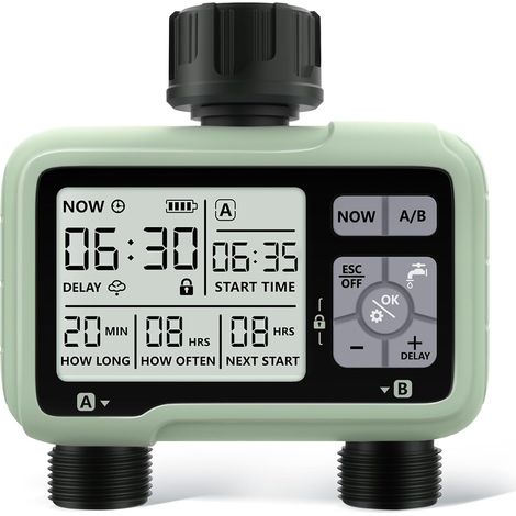 2-Wege-Timer für manuelle automatische Bewässerung, automatische Bewässerung für Gartenrasen