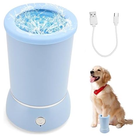 Nettoyeur de pattes automatique pour chiens, lave-pattes pour chiens, nettoyeur de pattes rechargeable pour chiens, outil de nettoyage pour chiens de petite et moyenne taille, accessoires de soins pou (1/5)