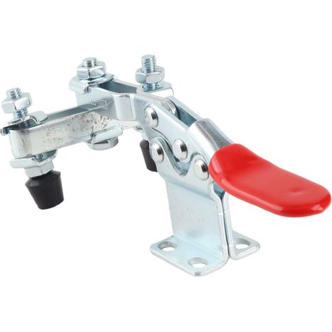 Étau à bascule horizontal double tête libération rapide en fer capacité de serrage 227 kg étrier de fixation (1/5)