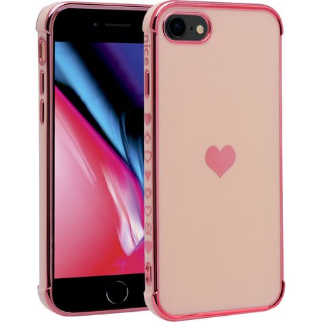 Custodia per iPhone 7/8/SE 2020/SE 2022, cuore elettrico, rosa oro rosa (1/5)
