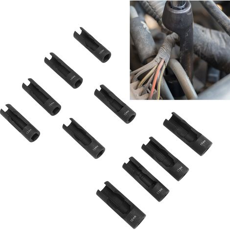 CHICIRIS Jeu de Clés D'injecteur de Conduite de Carburant, Acier au Chrome Vanadium pour Tuyaux Coudés, Capteurs EGT et Interrupteurs Thermiques, clé à écrou (Ensemble de 10 pièces de 10 (1/5)