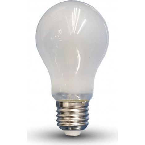 Bombilla LED V-TAC E27 6W 110LM/W Filamento A60 Satinado Blanco Cálido (1/2)