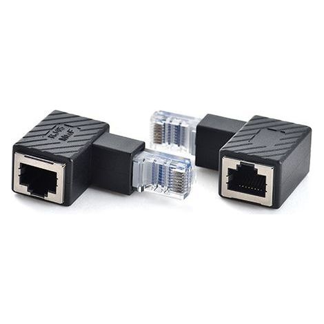 Adaptateur de connecteur réseau RJ45, connecteur RJ45 coudé à 90 degrés, connecteur réseau droit, adaptateur de connecteur réseau coudé (1/5)