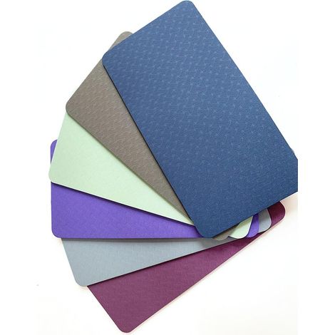 Tapis de yoga en TPE antidérapant, tapis de gymnastique, tapis d'entraînement, tapis de fitness, tapis de sport léger pour le yoga, le pilates et autres activités sportives. (1/5)