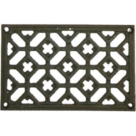 Rejilla de Ventilación de Hierro Fundido para Encastrar 18x12 cm Negra Rejilla Decorativa para Chimeneas (1/5)