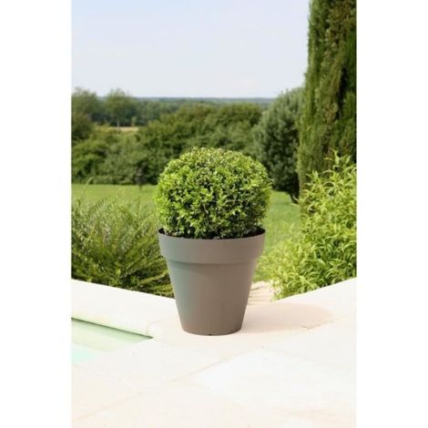 Pot de fleurs - RIVIERA - Soleilla Rond - Ø 59 x 53,6 cm - Gris pailleté (1/5)