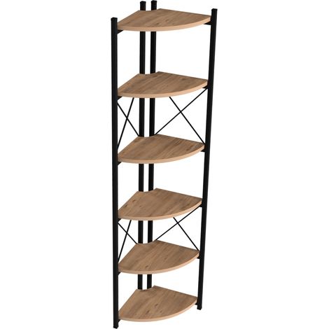 Étagère à plantes 6 niveaux 160 x 30 x 30 cm effet bois noir (1/4)
