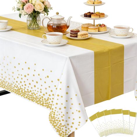 Lot de 6 nappes pailletées bleues 137x183cm Réutilisable Imperméable