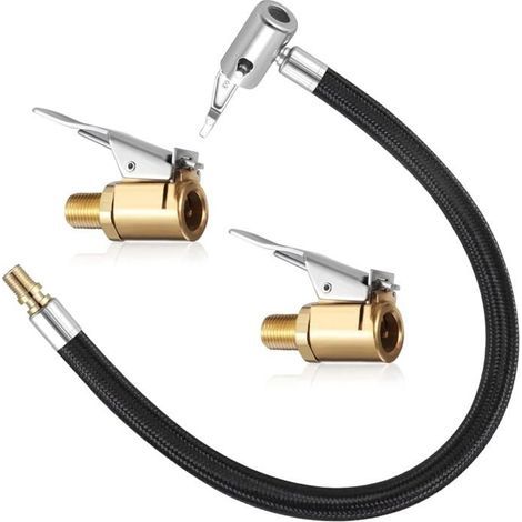 2 Pièce Embout Gonflage Pneu Voiture, 8 mm Embout de Gonflage mit 35CM Flexible de Gonflage Tuyau en Caoutchouc, Valve Pneu Voiture (1/5)