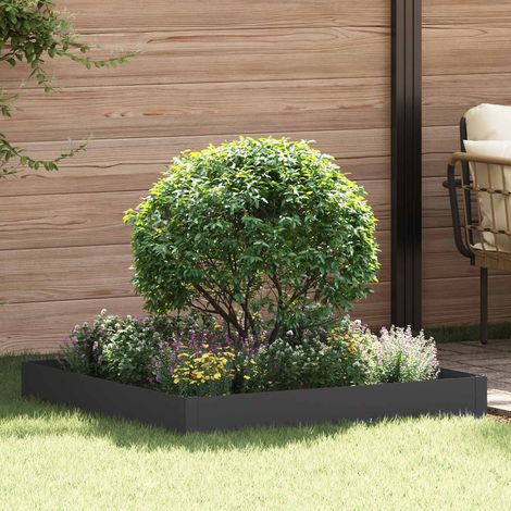 vidaXL Bordure de Pelouse 100 x 100 x 20 cm Acier Noir (1/5)