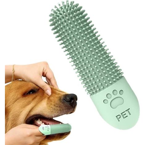 3PCS brosse à dents pour chien brosse à dents pour animaux de compagnie brosse à dents en silicone dentifrice pour chien kit (1/5)