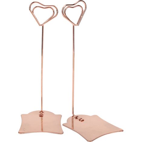 Support Numéro de Table en Or Rose - 2 Pièces, Clip Carte de Nom pour Mariage ou Bureau, Durable et Polyvalent (1/5)