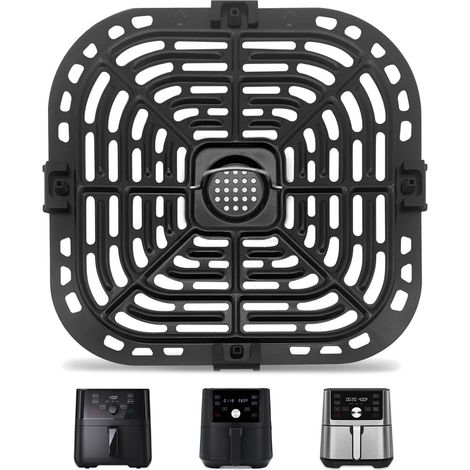 Ersatz-Heißluftfritteusenschale, kompatibel mit Instant Pot Vortex 6-in-1 (6 QT), Gourmia GAF685, GAF735 (6 QT), Original-Heißluftfritteusenzubehör: Kochplatte, Knusperplatte, Rostteile, spülmaschinen