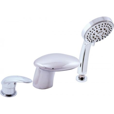 Mitigeur baignoire à cascade 3 trous DANUBE en laiton chromé (1/5)