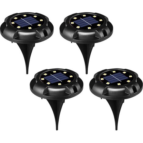 Lampes solaires d'extérieur à 8 LED étanches pour jardin, terrasse, escaliers, patio, allée, lumière chaude (lumière latérale bleue)-AquaForge (1/5)