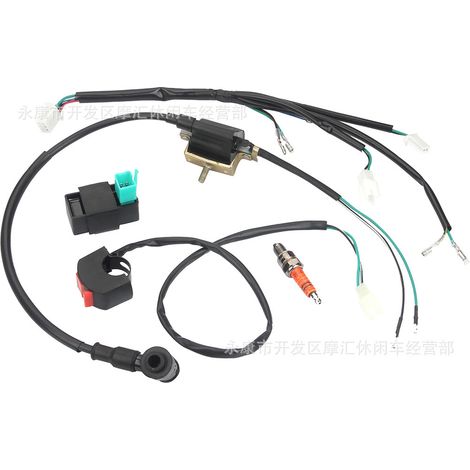 Off-road motorcycle parts 50cc-140cc engine kick start wiring harness spark plug high voltage transformer CDI assembly (1/4)