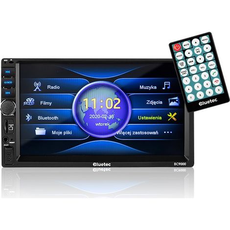 Autoradio Bluetooth 2 DIN 7"" RDS USB micro SD 4x50W telecamera di retromarcia (1/5)