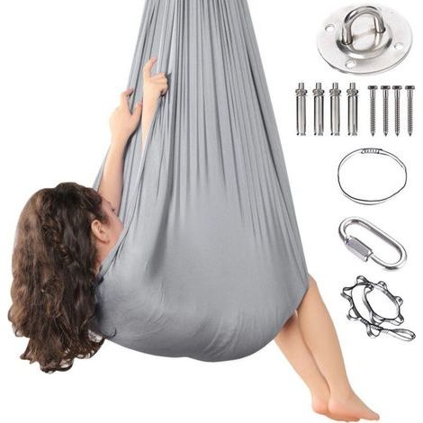 Hammock Enfant Intérieur/Extérieur – Suspendue Douce pour Yoga, Thérapie et Autisme – Capacité de Charge Élevée (1/4)