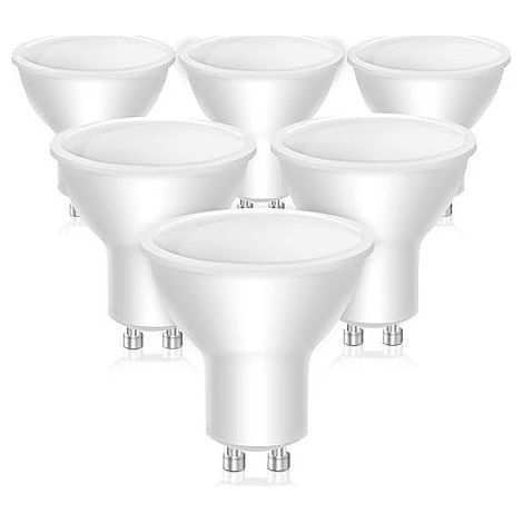 GU10 LED Bulbs, 40W Halogen Spotlight Bulb Equivalent, 5W 400lm Energy Saving Light Bulbs, Cool White 6000K, 120° Beam Angle, Pack of 6 (1/5)