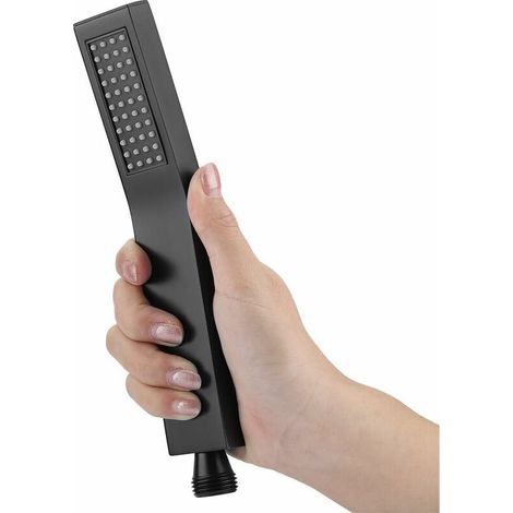 Matte Black Brass Chromeplated Handheld Shower Head Bathroom Sprayer Handshower G1/2" (1/5)