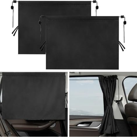 2 Stück Sonnenschutz Auto,Sonnenschutz Vorhang Auto,Sonnenschutz Seitenfenster Auto,Auto Seitenfenster Schatten,Auto Sonnenschutz für Kinder,Universal Sonnenblende Auto Kinder (C) (1/5)