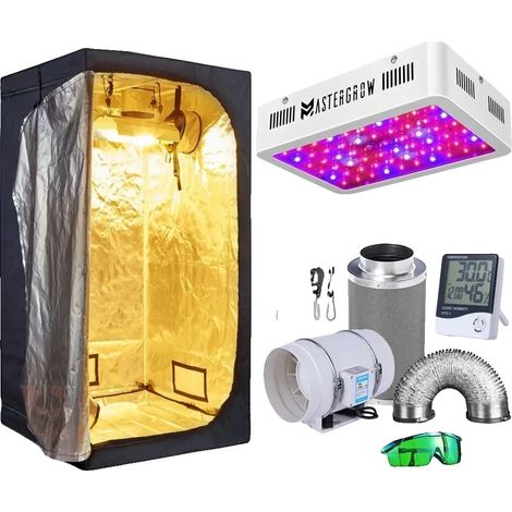 Filiyano – kit tente de culture – Système de culture hydroponique, éclairage LED à spectre complet, extracteurs d'air et filtres à charbon, kit tente
