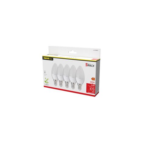 NOVA LAMPADINA LED OLIVA E14 4,9W 3000K 5 PZ