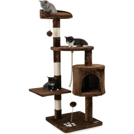 Cat Tree, Height 112 cm, Sisal, Plush, Cave, For Small and Large Cats (1/5)