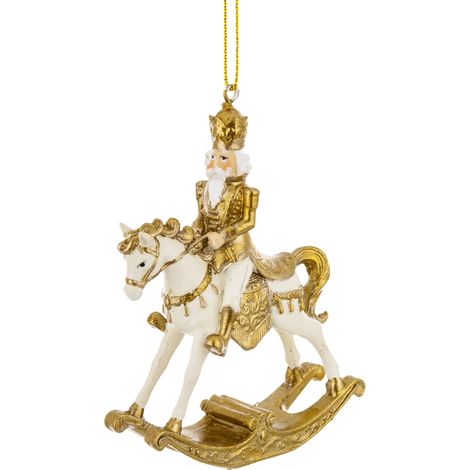 Pendentif roi sur un cheval à bascule 10x7x2,5 cm (1/5)